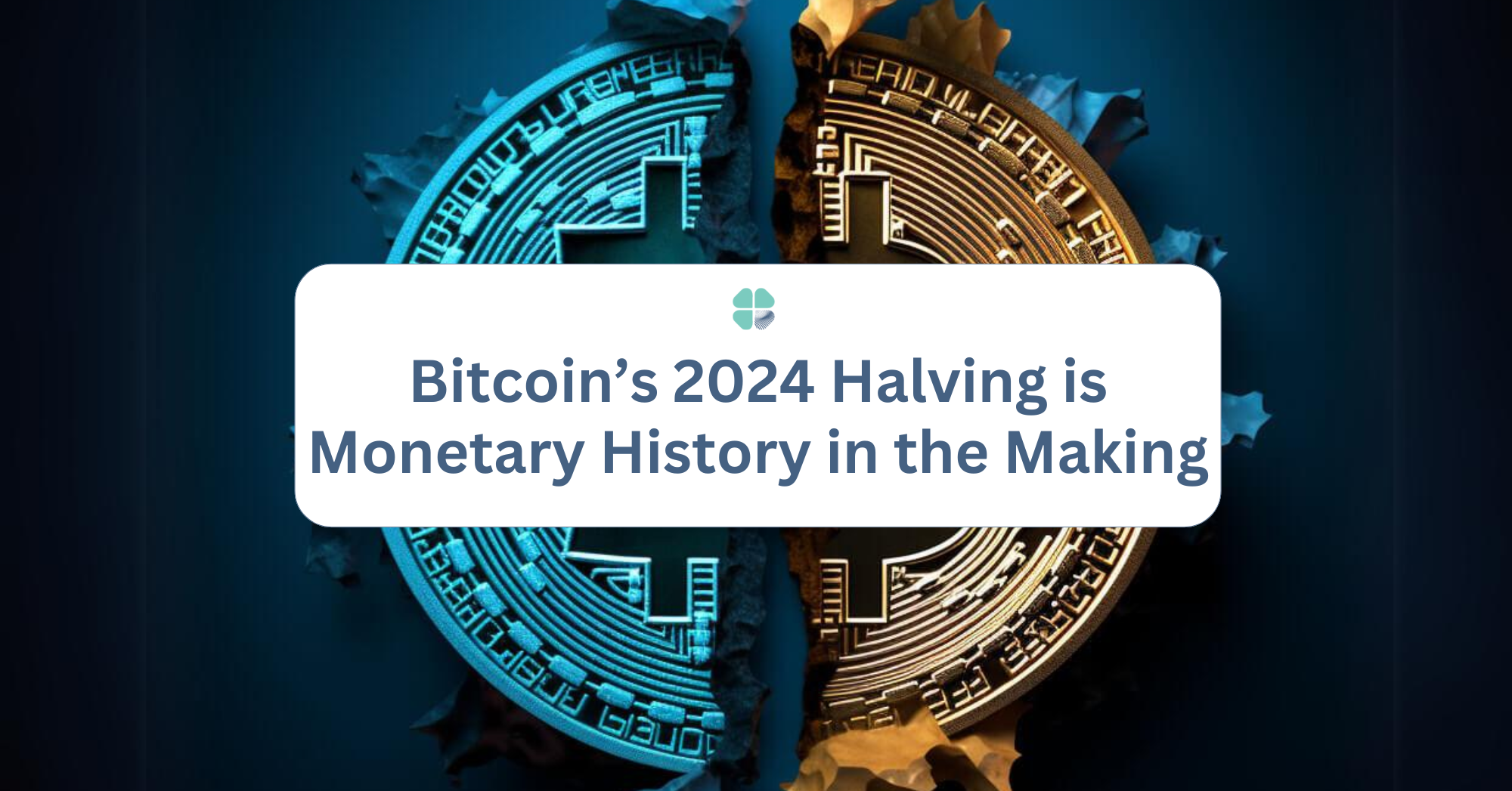 Bitcoin Halving 2024 represented by a coin cut in half